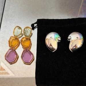 Zara Earrings - Elegant Multicolor Gemstone and silver shell